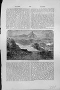 Antique Old Print Mackenzie C1880 Glacier Mount Sarmiento Falkland Islands 19th