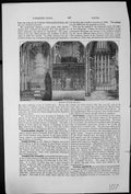 Old Antique Print Interior York Minster Five Sisters Choir Stone Screen