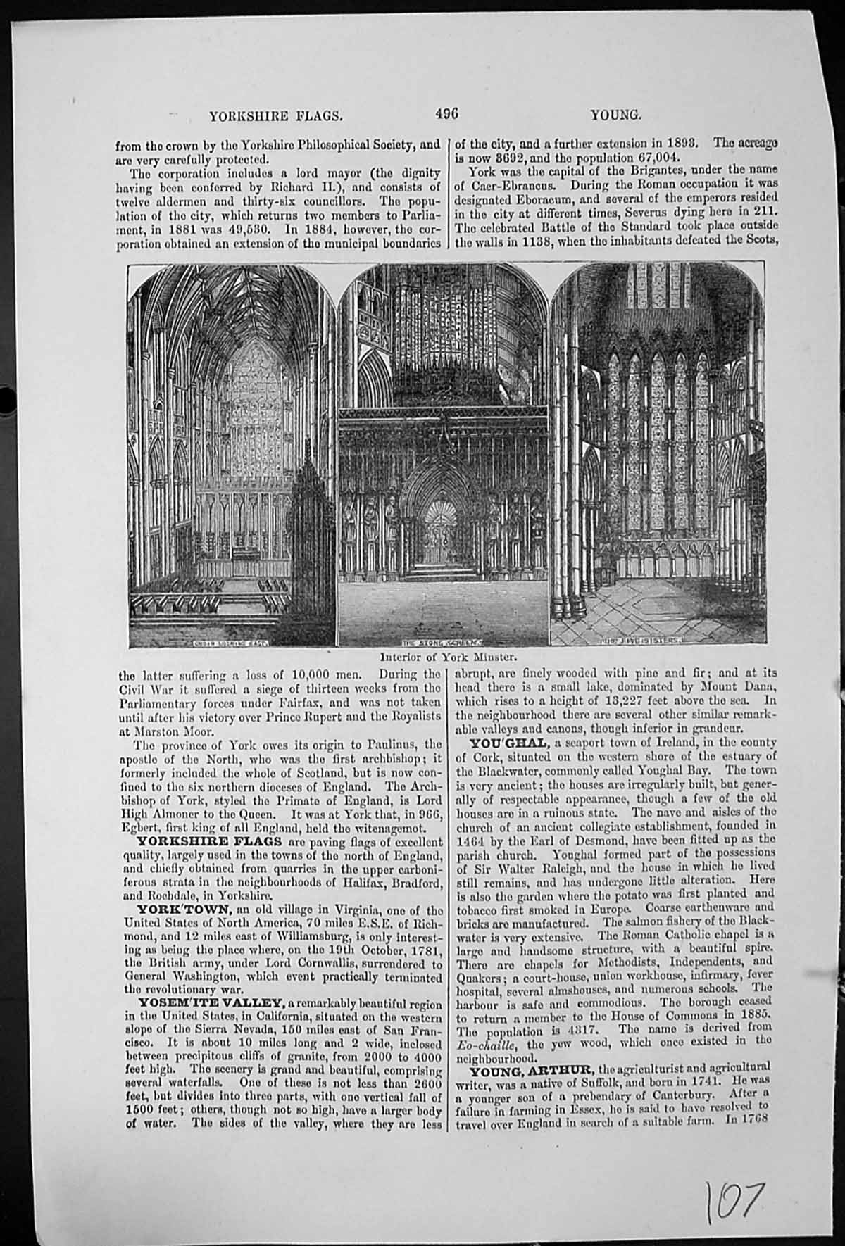 Old Antique Print Interior York Minster Five Sisters Choir Stone Screen