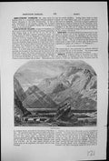 Antique Old Print Gap Dunloe County Kerry Ireland Cattle Lake Side Mountains