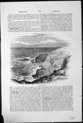 Antique Print Land'S End Rocks Cliffs Sea Sailing Ships Extremity Cornwall