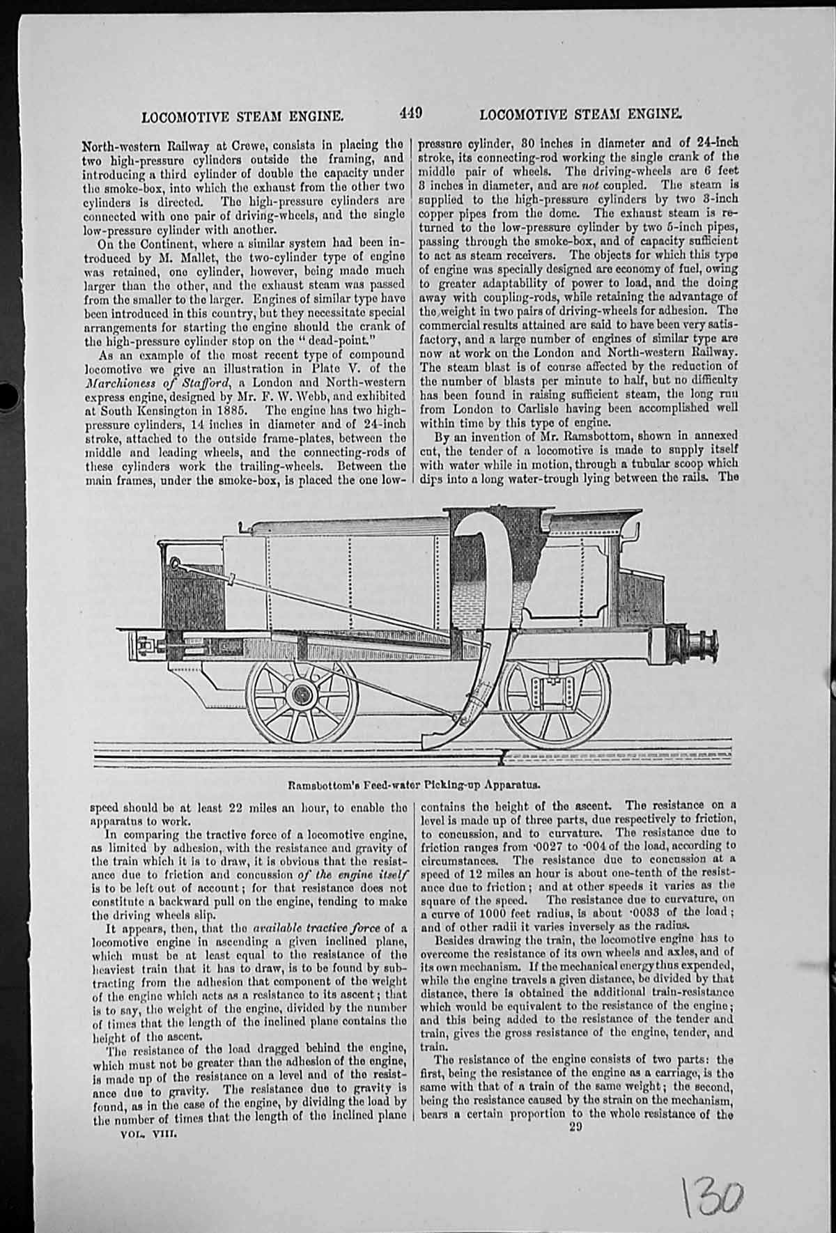 Antique Print Ramsbottom'S Feed-Water Picking-Up Apparatus Locomotive Steam