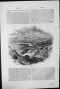 Antique Old Print Rouen View Town Over The River Bridges Hillsides Buildings