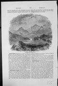 Old Antique Print Snowdon From Capel Curig Mountains Bridge Trees Welsh