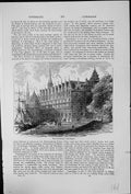 Old Antique Print Exchange Copenhagen Sailing Ship Harbour Adjacent Trees