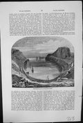 Antique Old Print Christmas Harbour Kerguelen Island Polar Region Flags Ships