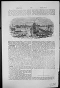 Old Antique Print Riga Harbour Sailing Ships Barrels Buildings Town Water