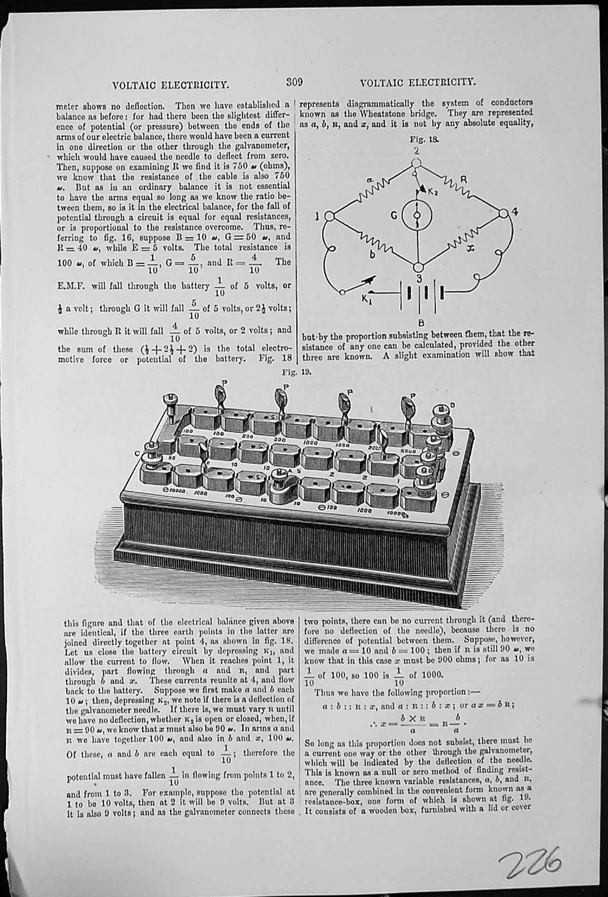 Antique Print Voltaic Electricity Resistance Box Coiled Loops Galvanometer