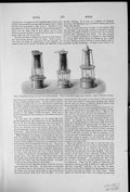 Antique Old Print Mining Lamps Mueseler'S Dubruille'S Petroleum Holing Coal