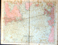 Antique Print Map North Atlantic And Coasts Lines Telegraphic Communication