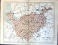 Antique Print Map Cheshire Kutsford Tarporley Delamere Forest Macclesfield