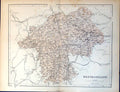 Old Antique Print Map Westmoreland Ambleside Kendal Kirkby Stephen Tebay