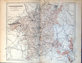 Antique Old Print Map Worcestershire Redditch Rochford Halesowen Droitwich