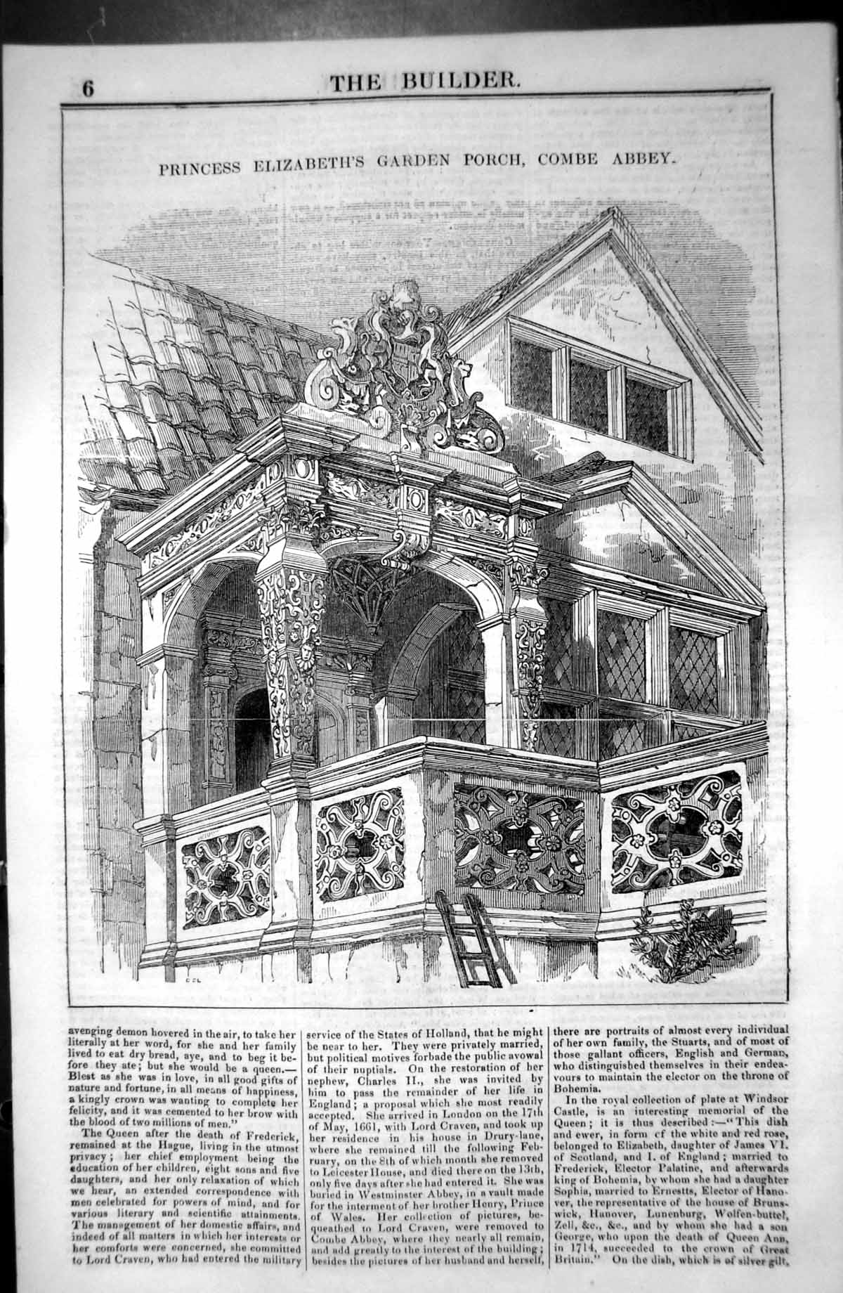 Old Princess Elizabeth Garden Porch Combe Abbey Architecture 1846 Bui Victorian
