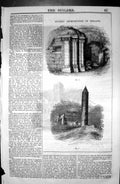 Original Old Antique Print Ancient Architecture Ireland 1846 Builder Victorian