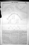 Original Old Antique Print Illustration Arch Diagrams 1846 Builder Victorian