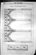 Antique Old Print Sedilia Woodnesbrorough Church Architecture 1846 Builder 19th
