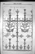 Original Old Antique Print Ancient Iron Railing France Decoration 1846 Builder