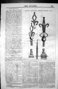 Old Print Ancient Ironwork Ashford Church Kent Architecture 1846 Builder 19th