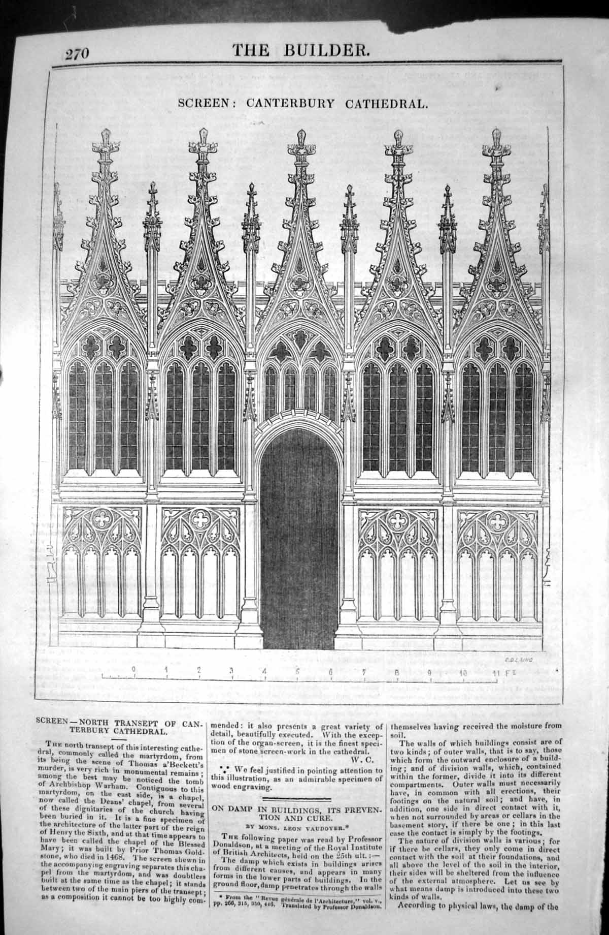 Old Screen North Transept Canterbury Cathedral Architecture 1846 Buil Victorian