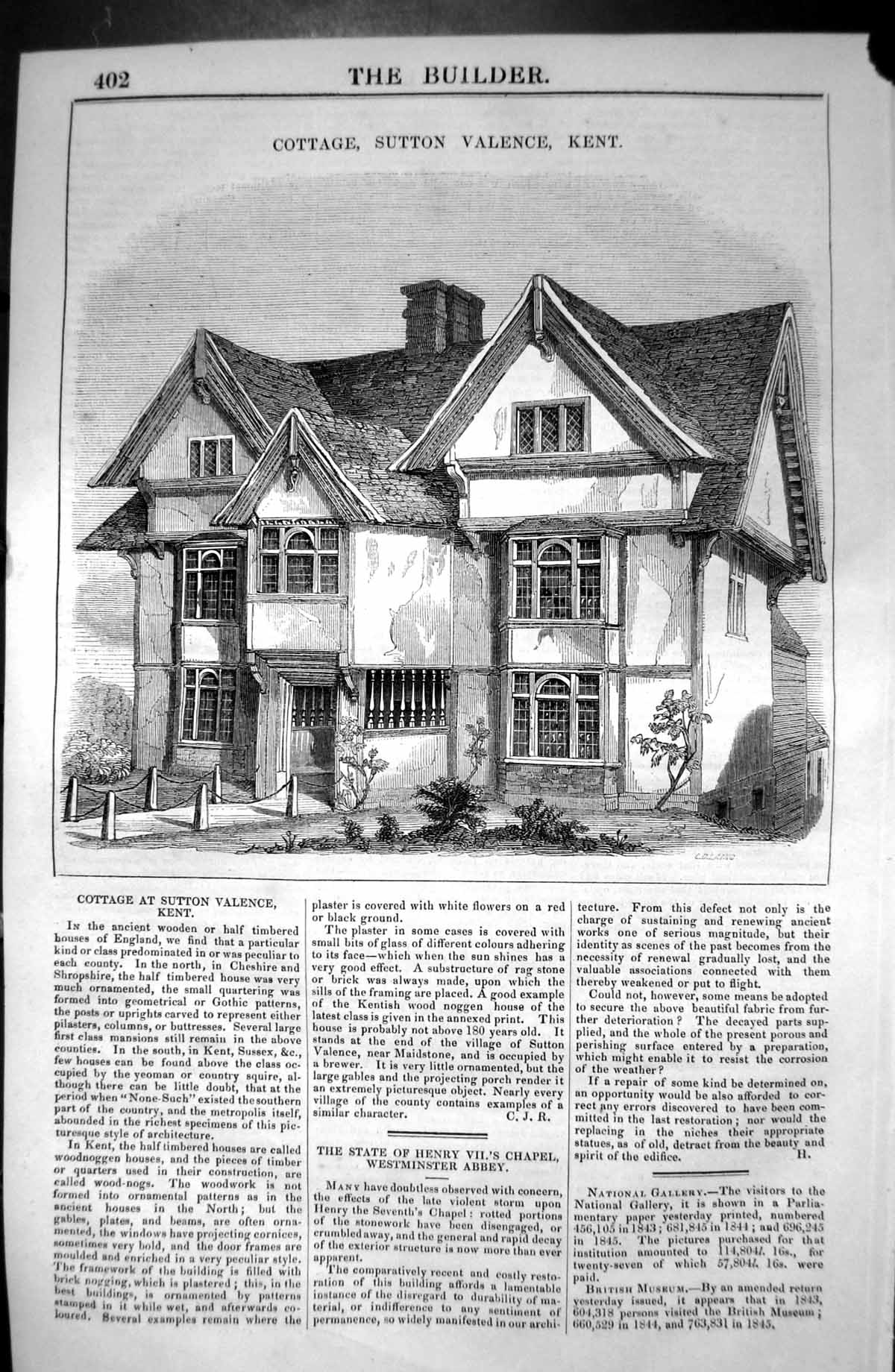 Old Exterior Cottage Sutton Valence Kent England Architecture 1846 Bu Victorian