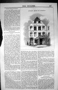 Antique Old Print Exterior Ancient House Tournay Architecture 1846 Builder 19th