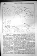 Original Old Antique Print Geometry Pantagon Diagrams 1846 Builder Victorian