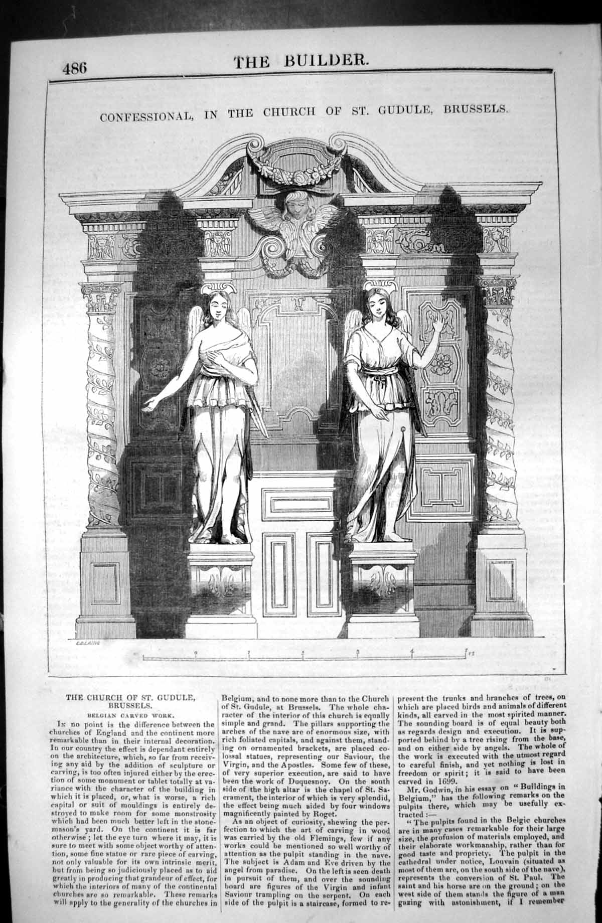 Old Confessional Church St. Gudule Brussels Architecture 1846 Builder Victorian