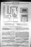 Antique Old Print Cundy Patent Improved Open Fire Place Hot Air 1846 Builder