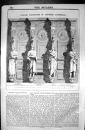 Antique Old Print Carved Woodwork Antwerp Cathedral Architecture 1846 Builder