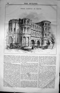 Original Old Antique Print Roman Gateway Treves Architecture 1847 Builder 19th