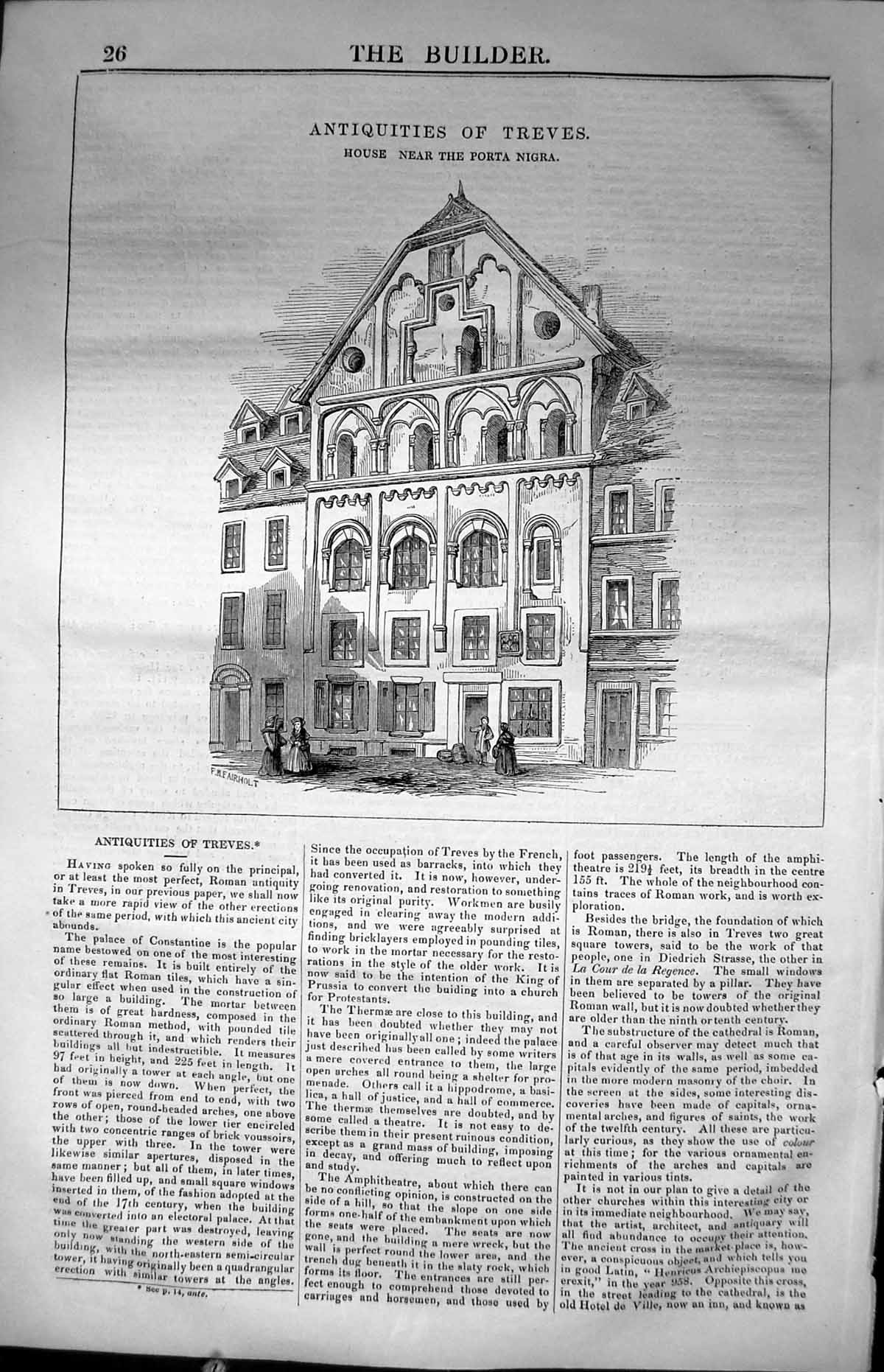 Old Antiquities Treves House Near Porta Nigra Architecture 1847 Build Victorian