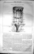 Old Antique Print Piscina Notre Dame De Semur Architecture 1847 Builder 19th