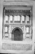 Original Old Antique Print Porch Canterbury Cathedral Architecture 1847 Builder