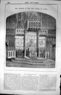 Old Print Throne House Lords London Parliament Architecture 1847 Builder 19th