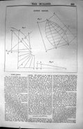 Original Old Antique Print Diagrams Gothic Irons 1847 Builder 19th