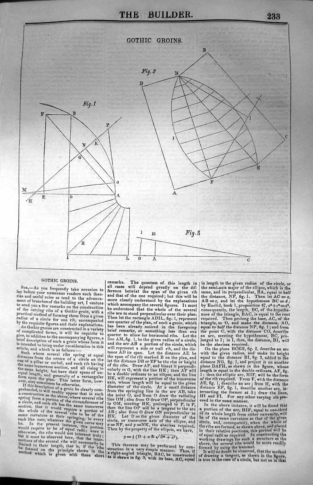 Original Old Antique Print Diagrams Gothic Irons 1847 Builder 19th