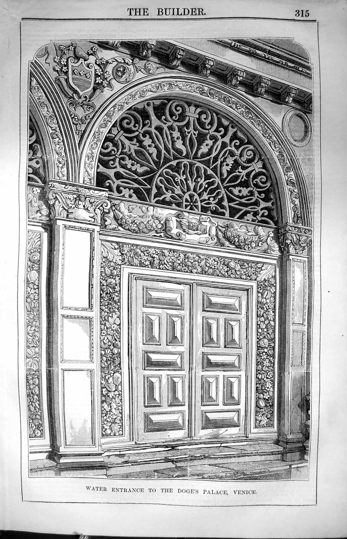 Old Water Entrance Doge'S Palace Venice Italy Architecture 1847 Build Victorian