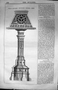 Antique Old Print Wood Lettern Dettling Church Kent Architecture 1847 Builder