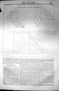 Original Old Antique Print Diagrmas Gradation Ellipses 1847 Builder Victorian