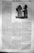 Original Old Antique Print Tomb Stones Graves 1847 Builder 19th