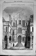 Antique Old Print Renaissance House Tours France Architecture 1847 Builder 19th