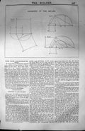 Original Old Antique Print Geometry Square Diagrams 1847 Builder 19th