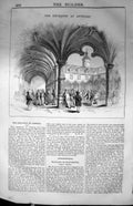 Original Old Antique Print Exchange Antwerp Commerce Architecture 1847 Builder