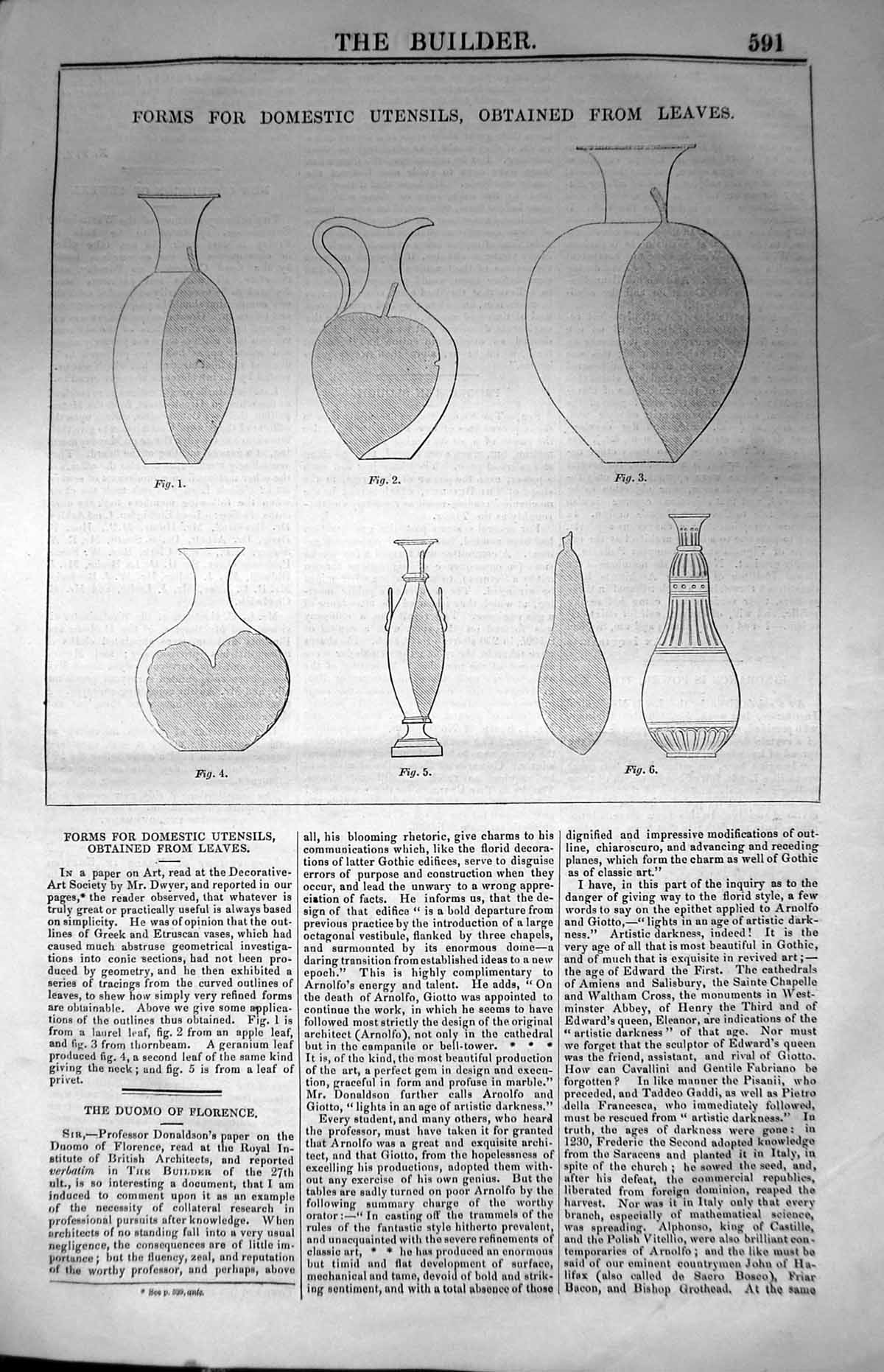 Old Forms Domestic Untensils Obtained Leaves Dwyer Architecture 1847 Victorian
