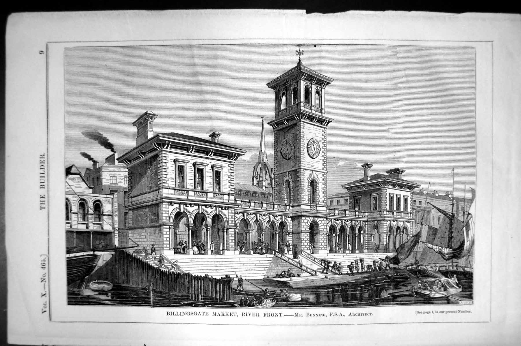 Old Billingsgate Market River Front Bunning Architecture 1852 Builder Victorian