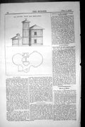 Original Old Antique Print Architecture 1852 Builder Tub Houses Plan Elevation