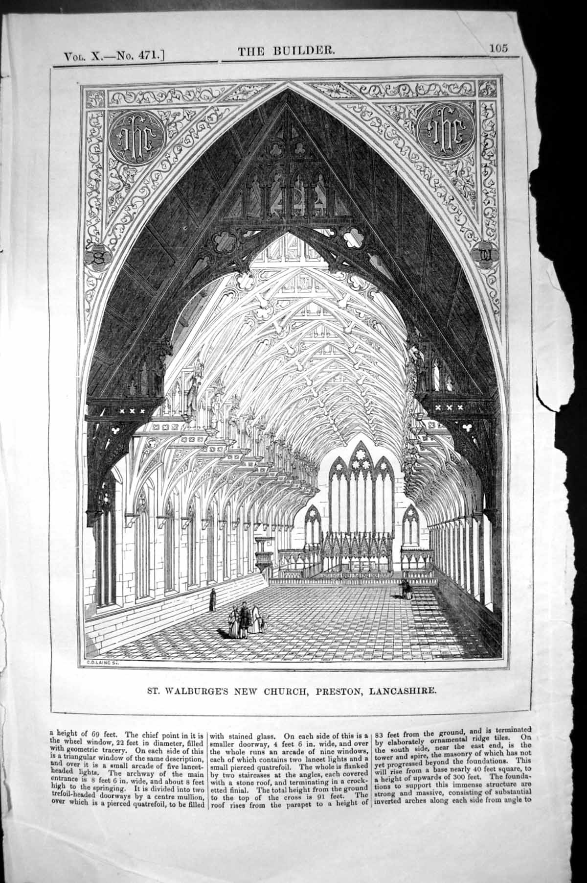 Old St. Walburge'S Church Preston Lancashire Interior Architecture 18 19th