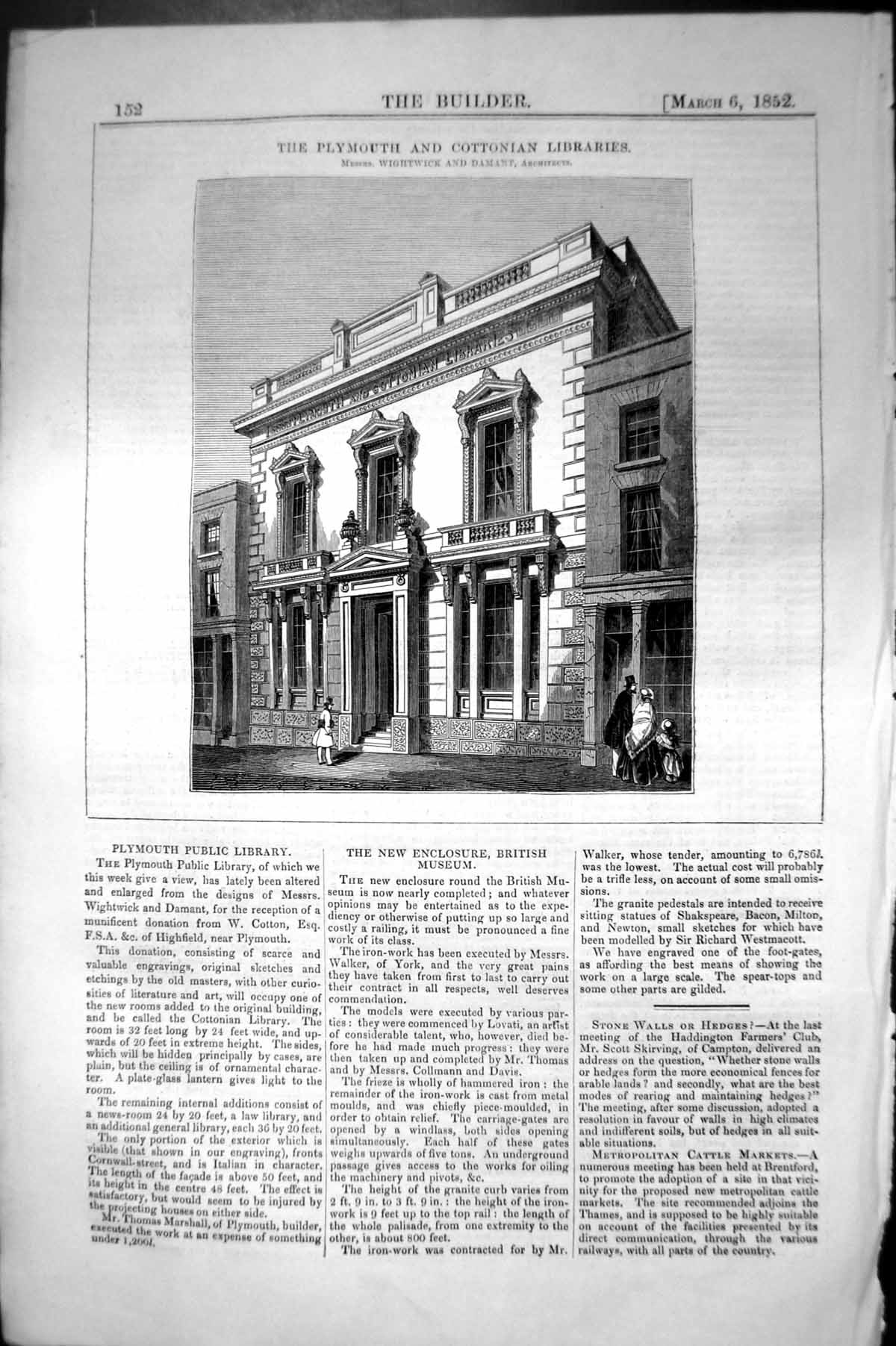 Old Plymouth Cottonian Libraries Wightwick Damant Architecture 1852 B Victorian