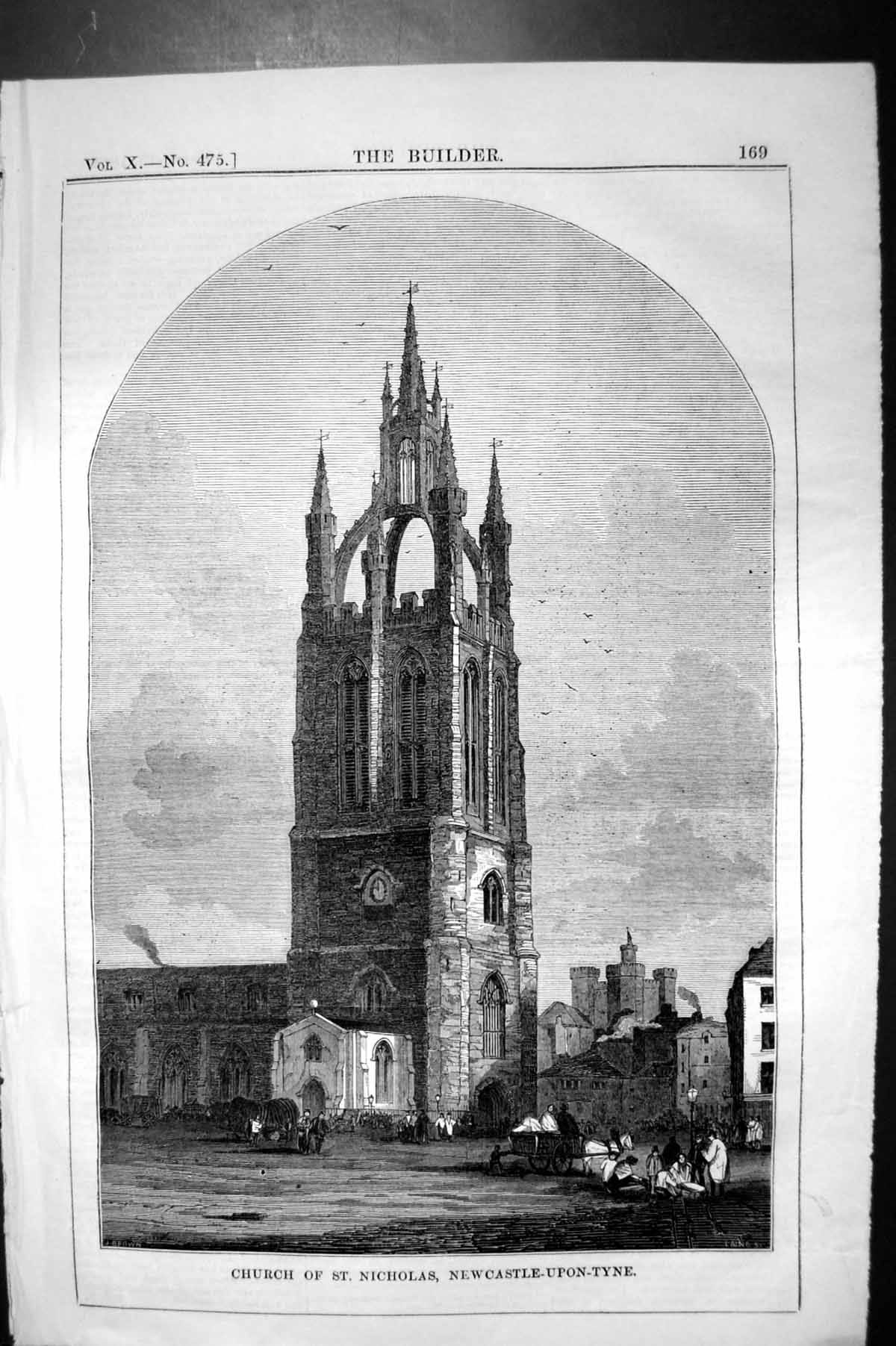 Old Church St. Nicholas Newcastle-Upon-Tyne Architecture 1852 Builder Victorian